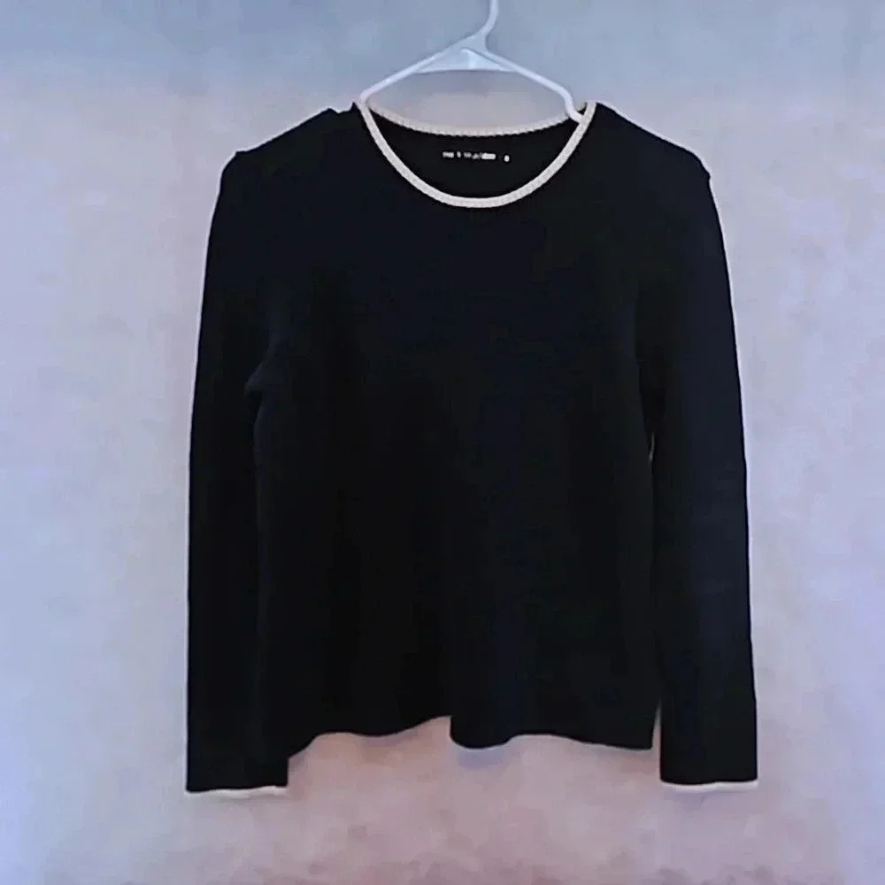 Rag & Bone\Jean Small Women's Knit Sweater Long Sleeve Black‎ & White EUC